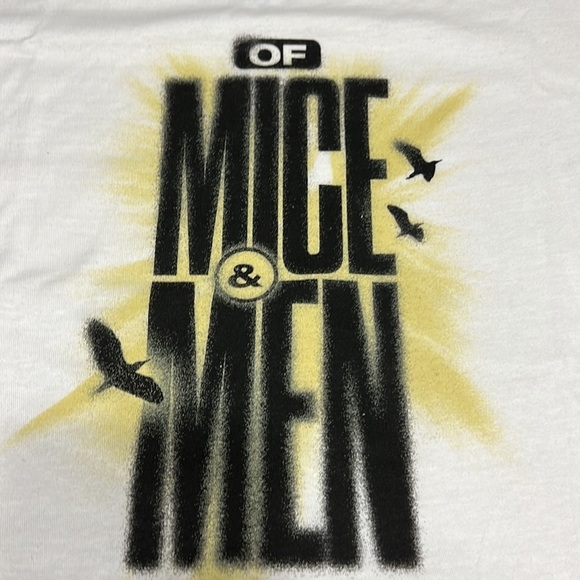 Of mice and men Metalcore alternative rock men’s medium nwt whit t-shirt band - Picture 3 of 8